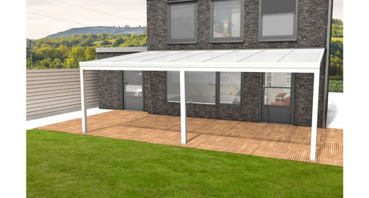 Aluminium Veranda Wit - Polycarbonaat Dak | YARD Outdoor 700x350