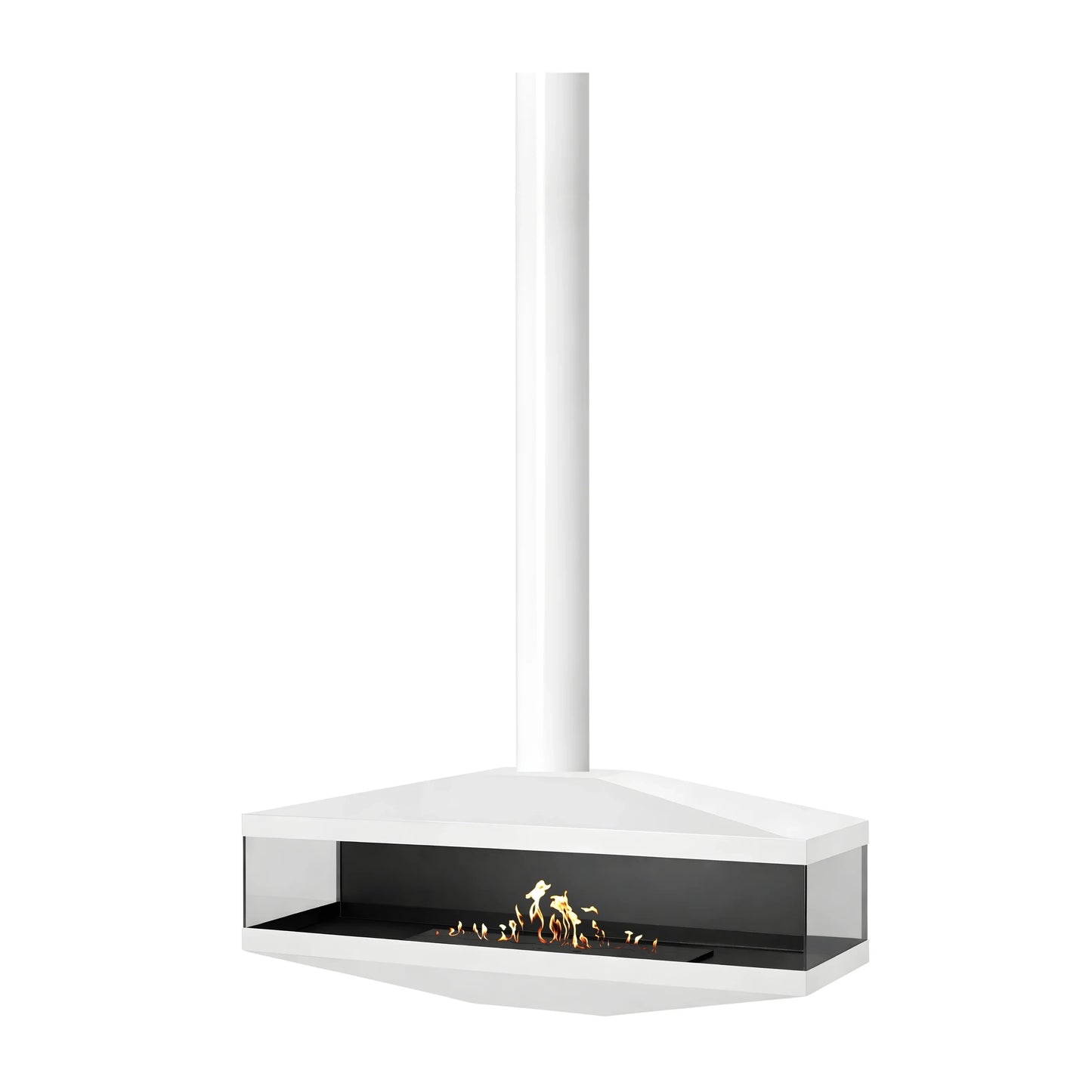 Aura Close Tube witte bio-ethanol doorkijk plafondhaard 120 cm