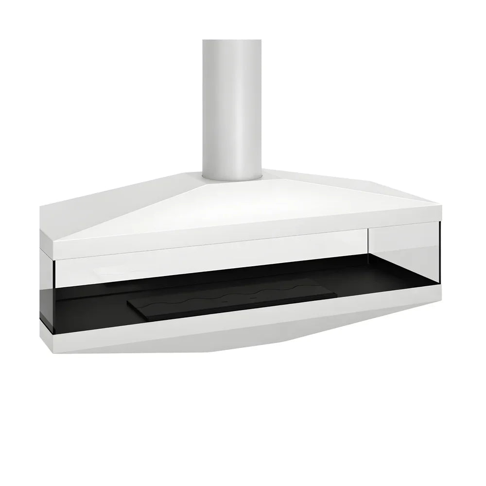 Aura Tube White See-Through Ceiling Fireplace 120 cm