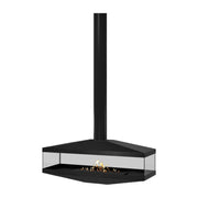 Aura Tube Black See-through Ceiling Fireplace 120 cm