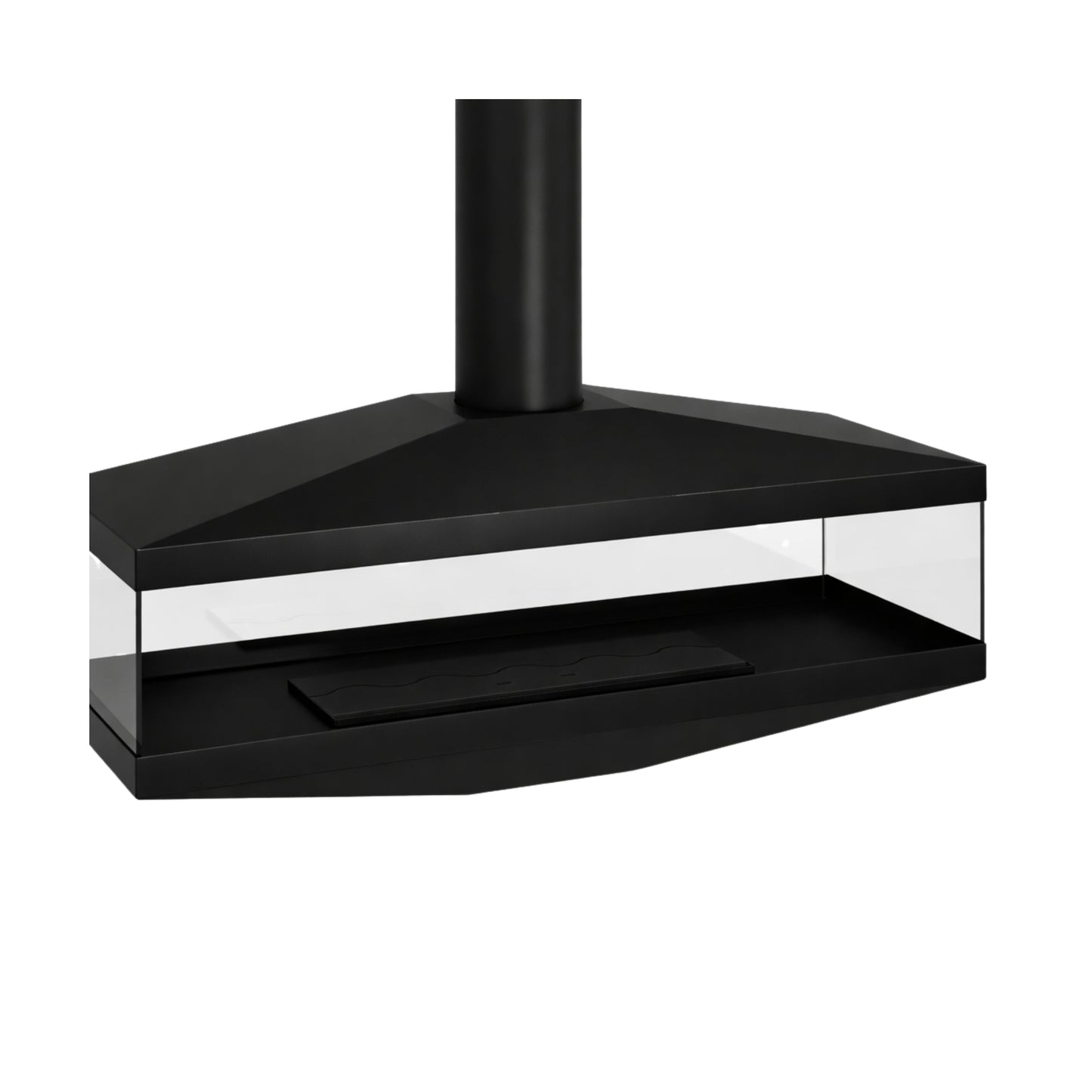 Aura Tube Black See-through Ceiling Fireplace 120 cm