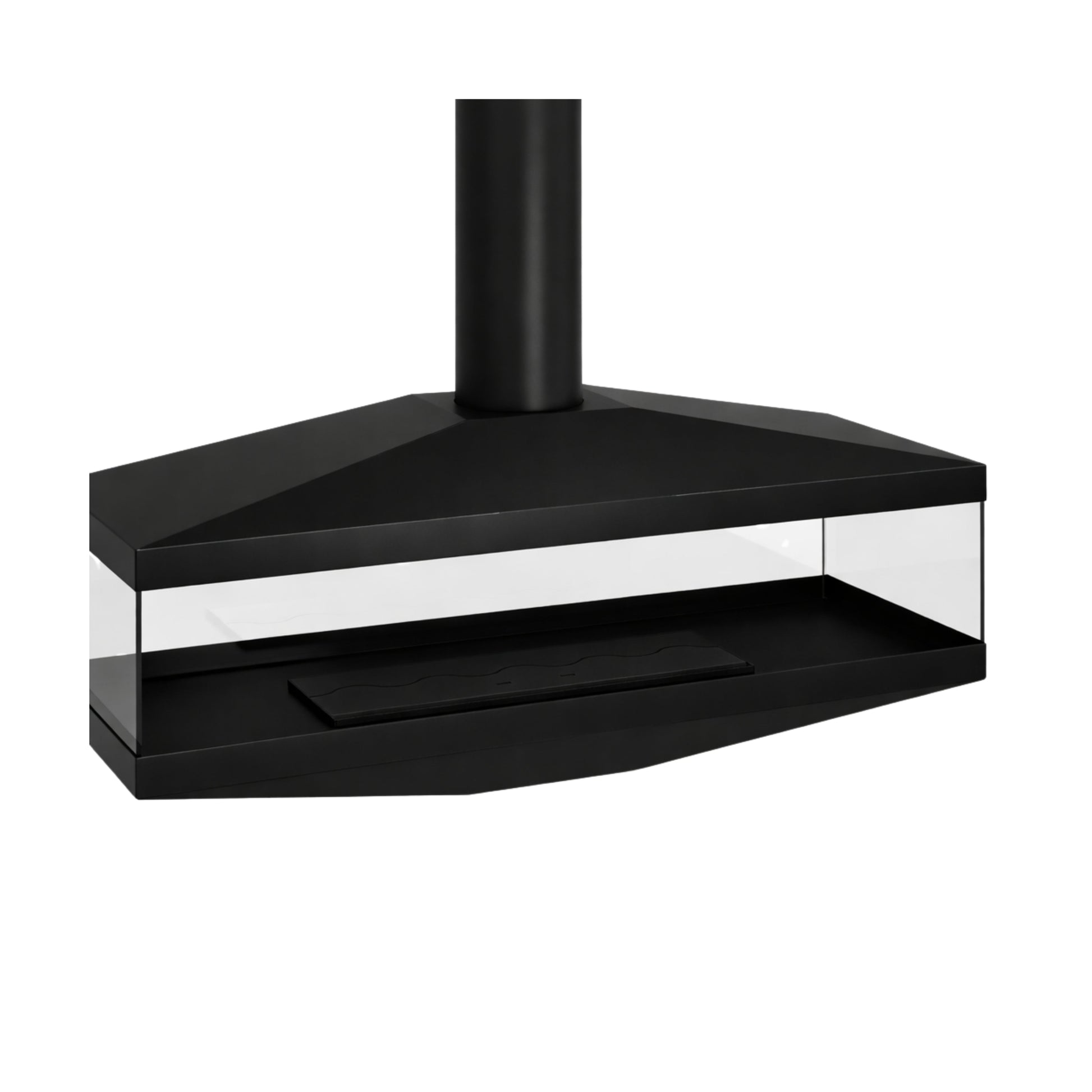 Aura Tube Black See-through Ceiling Fireplace 120 cm