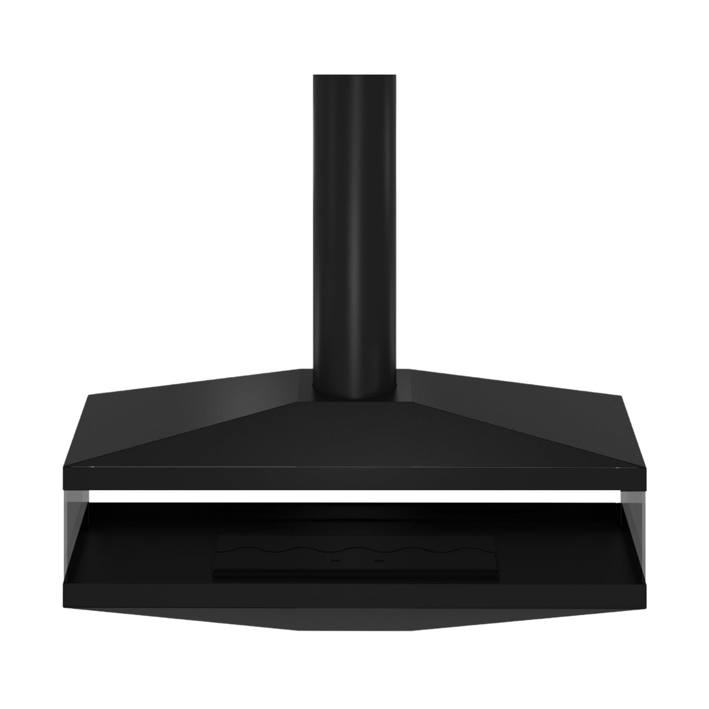 Aura Tube Black See-through Ceiling Fireplace 120 cm