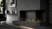 Wild Flame Base bio-ethanol inbouw hoekhaard 100 x 40 cm – sfeerfoto