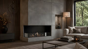 Wild Flame Base bio-ethanol inbouw hoekhaard links 100 cm – sfeerfoto