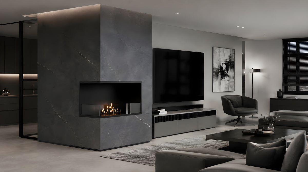 Wild Flame Base bio-ethanol inbouw hoekhaard links 70 cm – detailfoto