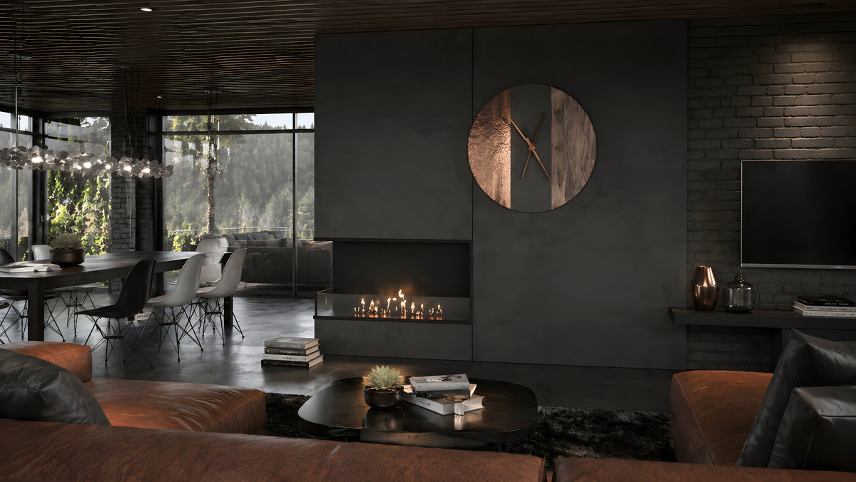 Wild Flame Base bio-ethanol inbouw hoekhaard links 90 cm – sfeerfoto