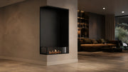 Wild Flame Base verticale bio-ethanol inbouw hoekhaard links 80 x 120 cm – sfeerfoto