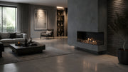 Wild Flame Base bio-ethanol inbouw hoekhaard rechts 100 cm – sfeerfoto