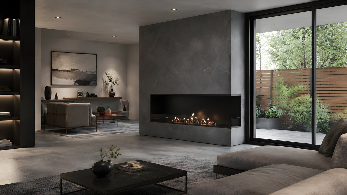 Wild Flame Base bio-ethanol inbouw hoekhaard rechts 150 cm – detailfoto
