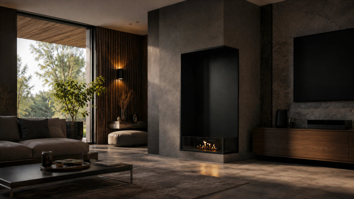 Wild Flame Base verticale bio-ethanol inbouw hoekhaard rechts 60 x 140 cm – detailfoto