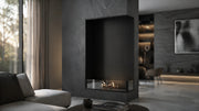 Wild Flame Base verticale bio-ethanol inbouw hoekhaard rechts 80 x 100 cm – sfeerfoto