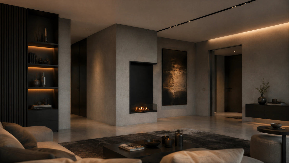 Wild Flame Base verticale bio-ethanol inbouw hoekhaard rechts 80 x 140 cm – detailfoto