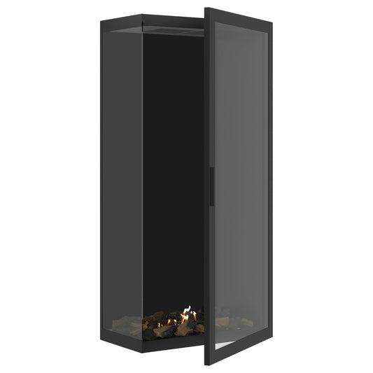 Wild Flame Bio-ethanol Inbouw Hoekhaard Links Base Verticaal – Volledig Glas – 70 x 200 cm – productfoto