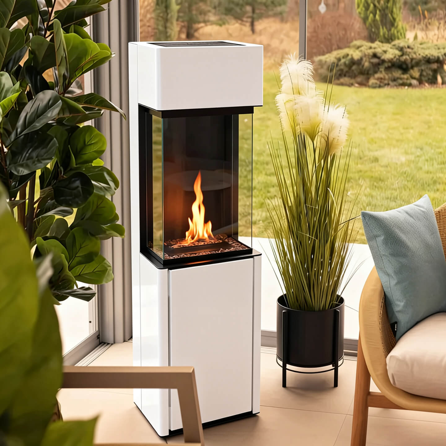 Planika Arcticon bio-ethanol haard in wit design voor moderne interieurs