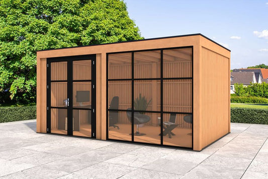 YARD Outdoor Bonaire tuinkantoor 500x300 cm incl. isolatie en binnenvloer Douglas blank