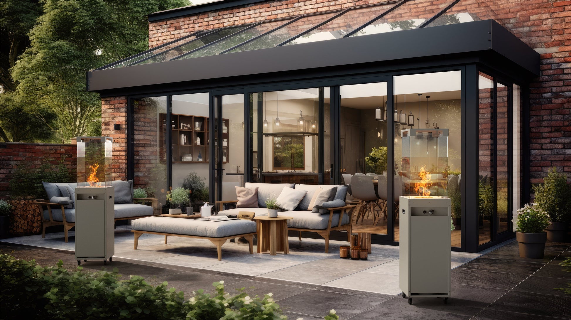 Buiten Gashaard | Faro Tuinhaard Zijdegrijs | Planika - Chique Buiten Leven - Planika - Buiten gashaard