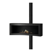 Curve Tube Black Ceiling Fireplace 120 cm