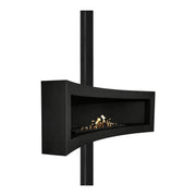 Curve Tube Black Ceiling Fireplace 120 cm
