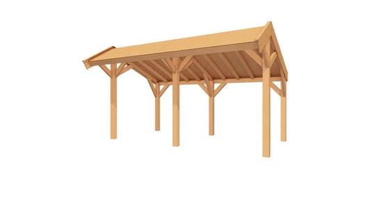 Middelgrote Douglas houten kapschuur Sublime 500x250, perfect als overdekte lounge of opslagruimte in de tuin.