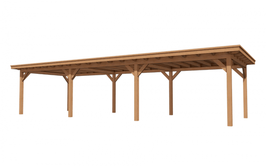 Douglas overkapping ELEGANTE van YARD Outdoor – vrijstaand luxe buitenverblijf met EPDM dakbedekking en massief Douglas hout.