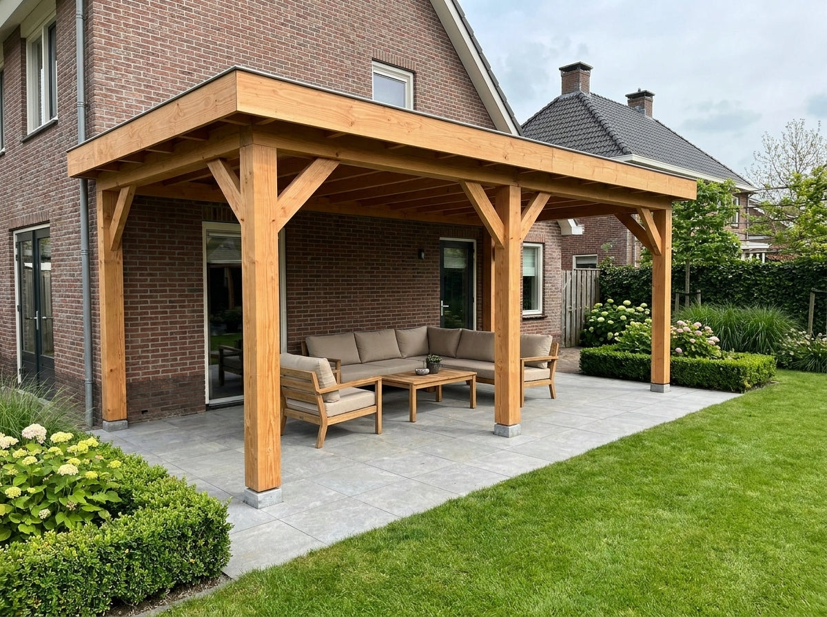 Douglas Houten Overkapping met Schuur | Sublime YARD Outdoor | 600 x 300 – 600x300cm