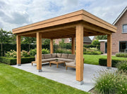 Douglas Houten Overkapping met Witte Wanden | Sublime YARD Outdoor | 800 x 400