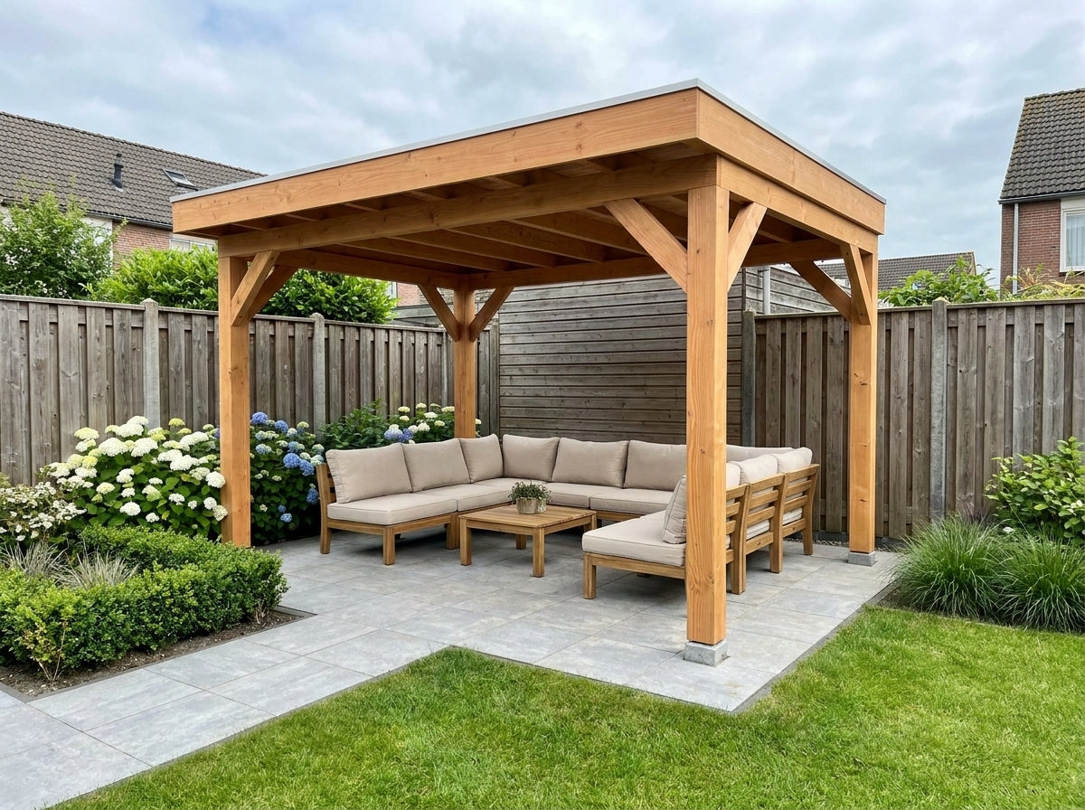 Douglas houten overkapping plat dak Grandiose YARD Outdoor 400x270