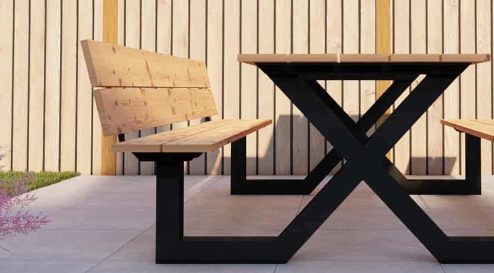 Douglas Houten Picknicktafel met Rugleuningen | Outdoor island | X - Chique Buiten Leven - Outdoor Island - Picknicktafel