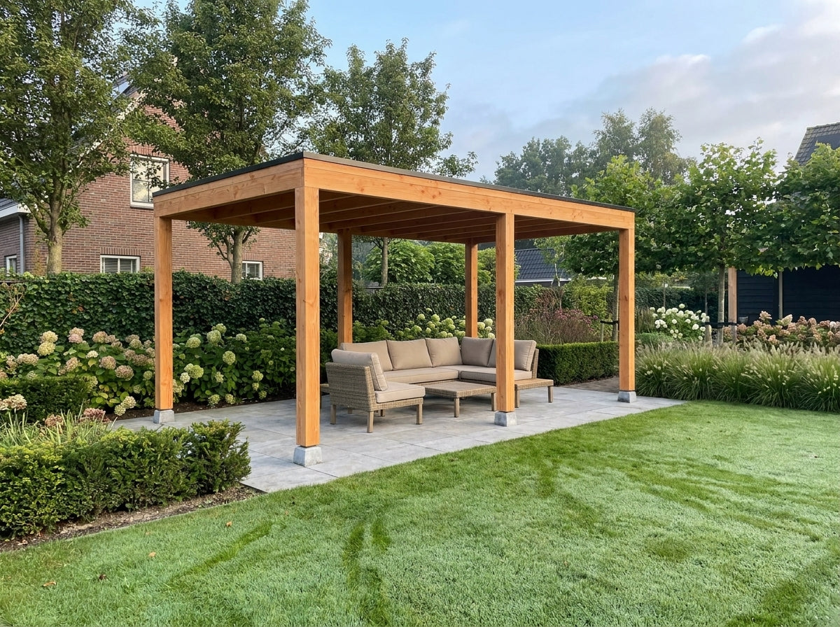 Douglas Overkapping 480x250 | Tuinkamer met Glaswanden - YARD Outdoor – cubique