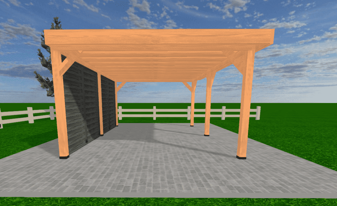 Douglas houten overkapping 600x400 cm – Sublime met zwarte achterwand