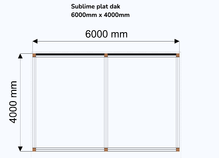 Douglas houten overkapping 600x400 cm – Sublime met zwarte achterwand