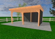 Douglas Overkapping 500 x 350 cm met Achterwand en Zijwand naar Keuze