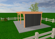 Douglas Overkapping 500 x 350 cm met Achterwand en Zijwand naar Keuze