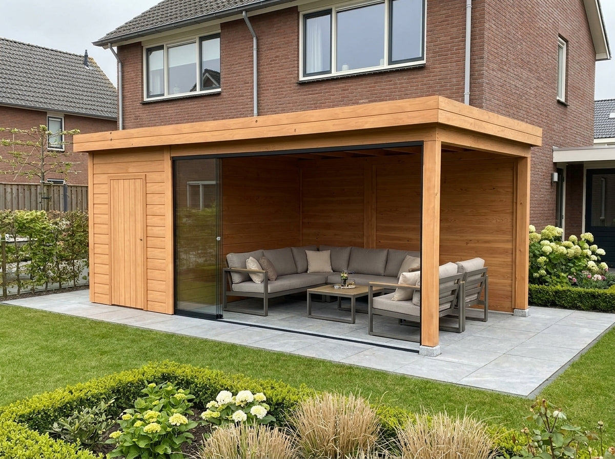 Douglas Overkapping Plat Dak Bouwpakket – Op Maat Gemaakt | 620x325 cm
