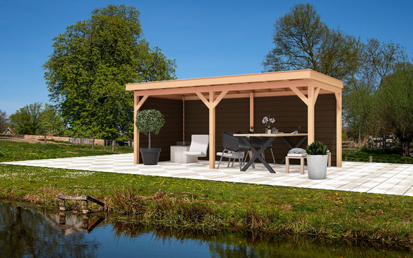 Douglas houten overkapping plat dak Grandiose 500x270 - Chique Buiten Leven