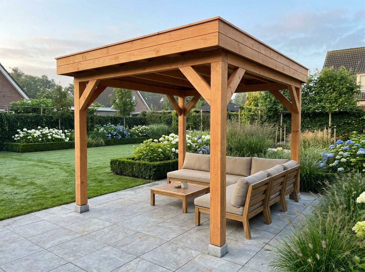 Douglas houten overkapping plat dak Sublime YARD Outdoor 300x300