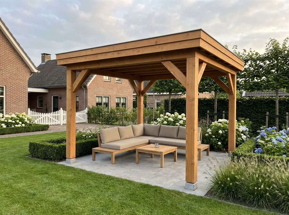 Douglas houten overkapping plat dak Sublime YARD Outdoor 300x300