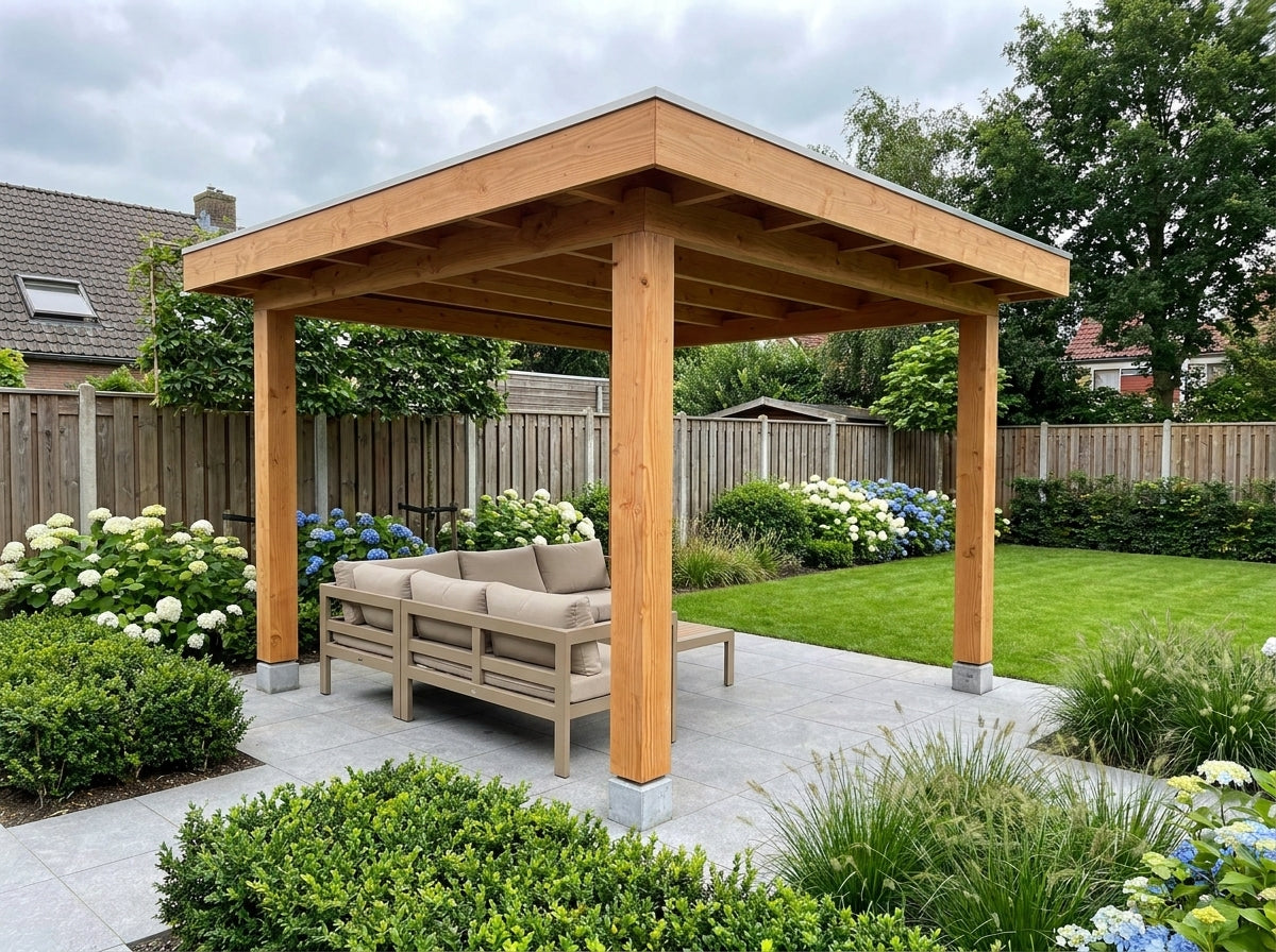 Douglas houten overkapping plat dak Sublime YARD Outdoor 300x300