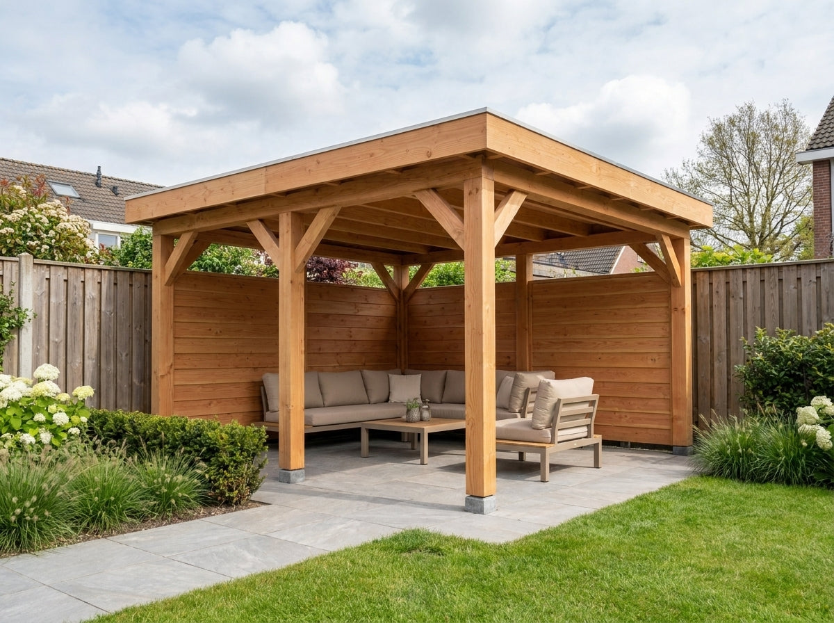 Douglas houten overkapping plat dak Sublime YARD Outdoor 400x400