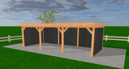 Douglas houten overkapping 800x350 met Zweeds rabatwanden – Chique Buiten Leven