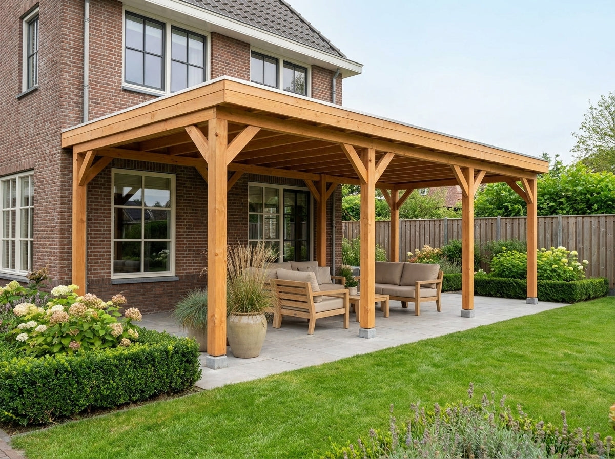 Douglas Overkapping YARD Outdoor Buitenverblijf Sublime Plat dak 800 x 400 cm – lifestyle | sfeerfoto