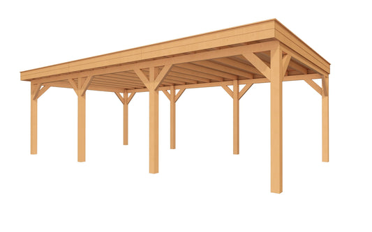 Douglas Overkapping YARD Outdoor Buitenverblijf Sublime Plat dak 800 x 400 cm - Chique Buiten Leven - YARD Outdoor - vrijstaande Douglas overkapping