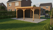 Douglas houten overkapping plat dak Grandiose YARD Outdoor 500x270