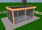 Douglas Overkapping Op Maat 460 x 270 cm met Zwarte Rabatwanden en Glazen Schuifwanden
