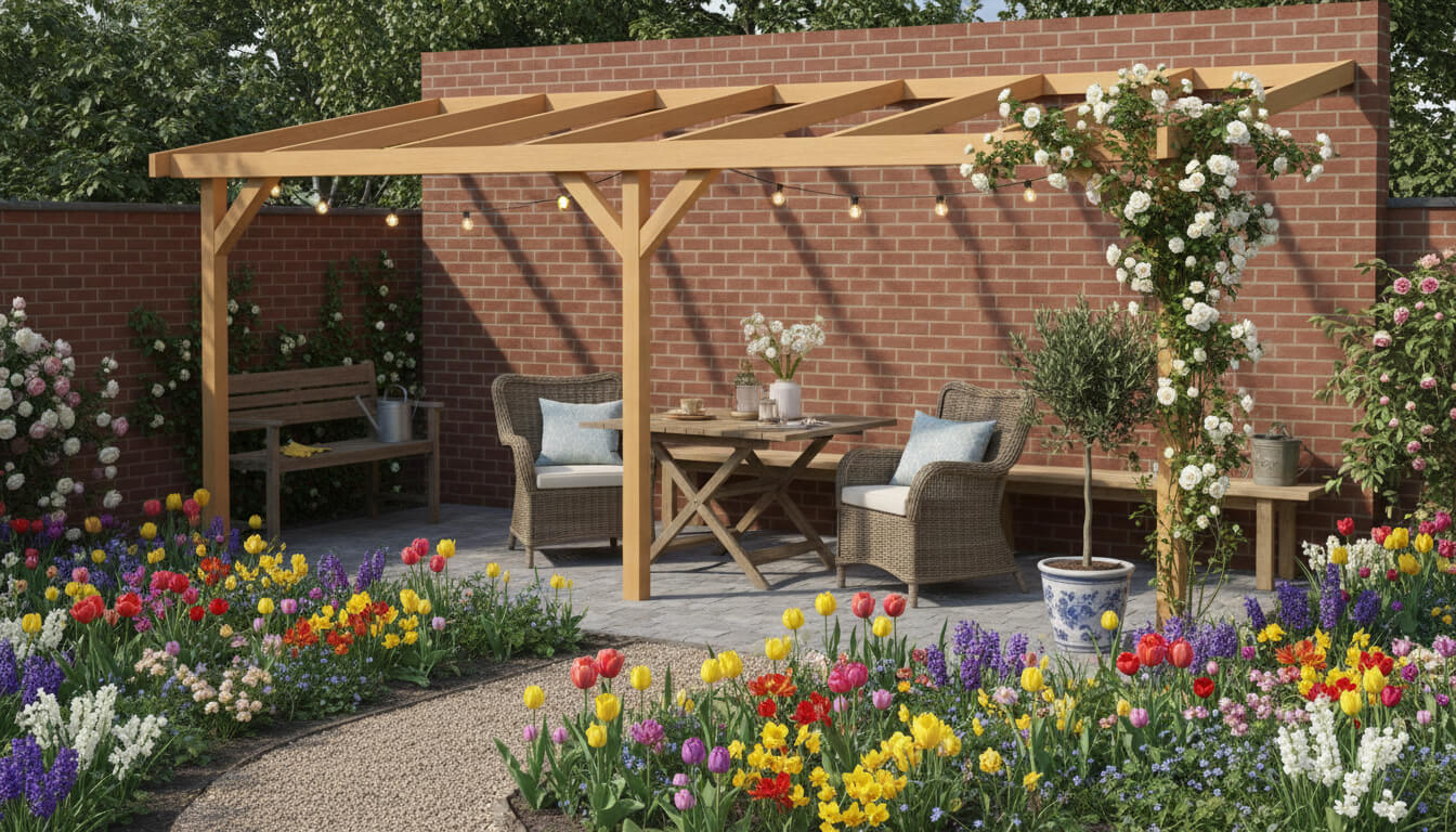Douglas Overkapping 700x350 cm met Schuin Dak | Veranda Bouwpakket