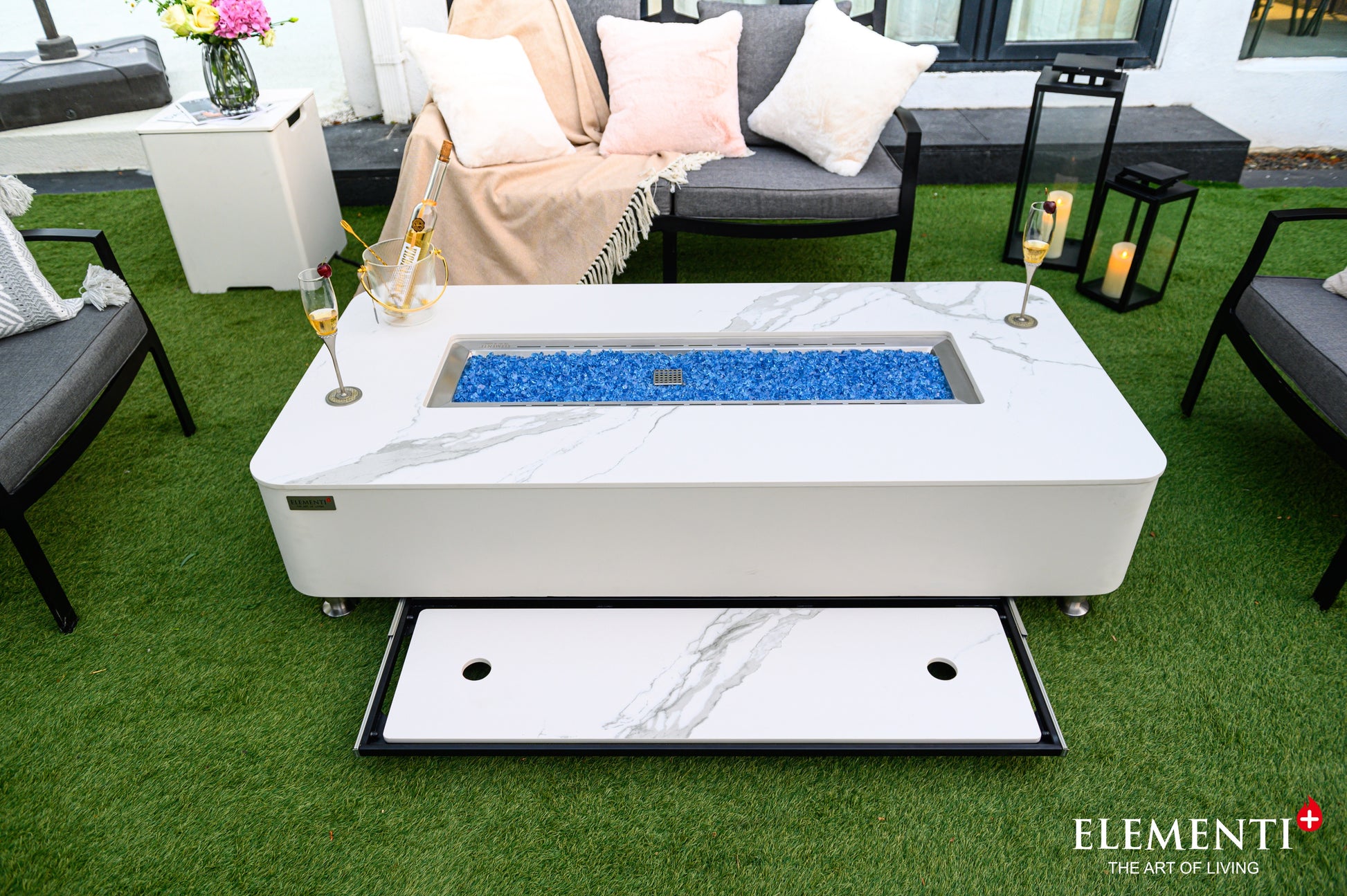 Elementi Athens Bianco White – opberging voor meegeleverd deksel