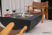 Elementi Aurora bio-ethanol vuurtafel Matte Black met zichtbaar vlammenspel