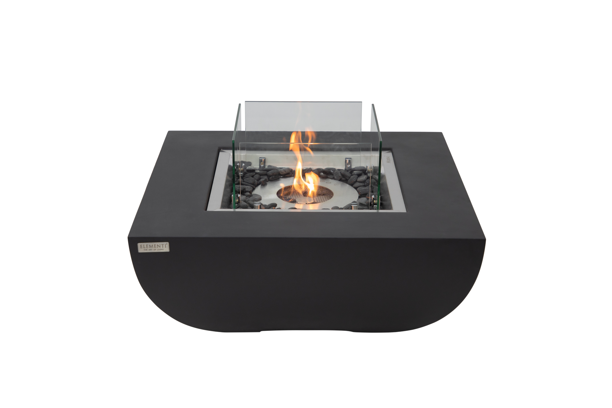 Elementi Aurora bio-ethanol vuurtafel Matte Black met vlam