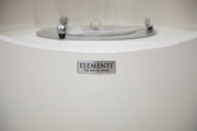 Elementi merkdetail op de Cream White Firenze bio-ethanol haard